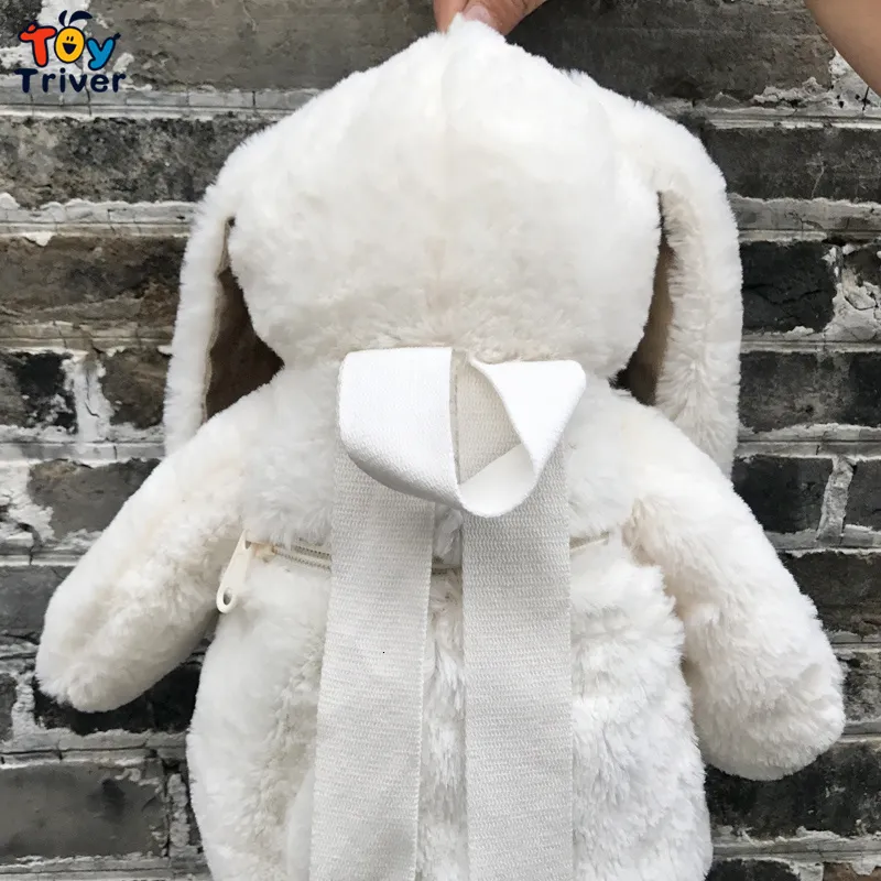 Plush Backpacks Kawaii White Rabbit Bunny Backpack Soft Plush School ...
