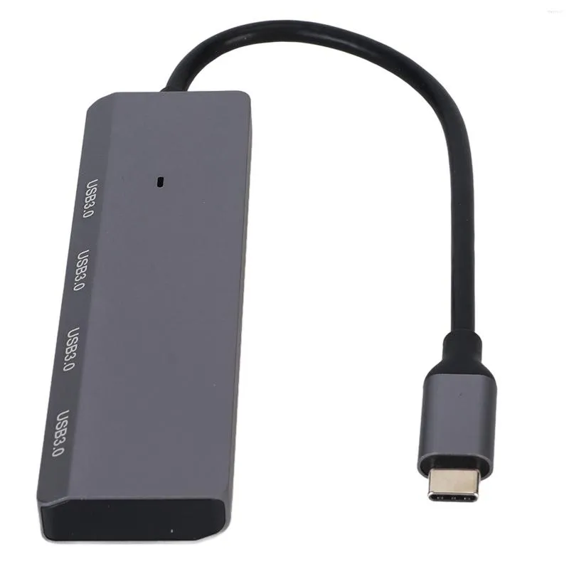 Hub 4 USB3.0 Port Aluminiumlegering Lättvikts 5 Gbps Snabb värmeavledning USB Splitter för PC