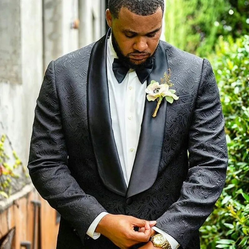 Save Big on Bulk Wedding Blazers For Mens Wedding Tuxedos For Men Stylish  Floral Pattern Suit, Slim Fit Blazer With Satin Shawl Lapel, Two Piece