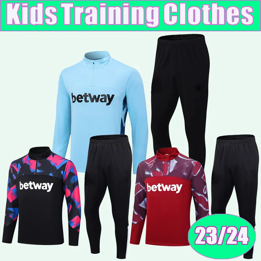 23 24 L. PAQUETA ANTONIO Abbigliamento da allenamento Kids Kit Maglie da calcio JOHNSON SCAMACCA INGS BOWEN BENRAHMA EMERSON Maglia da calcio con mezza zip Uniformi