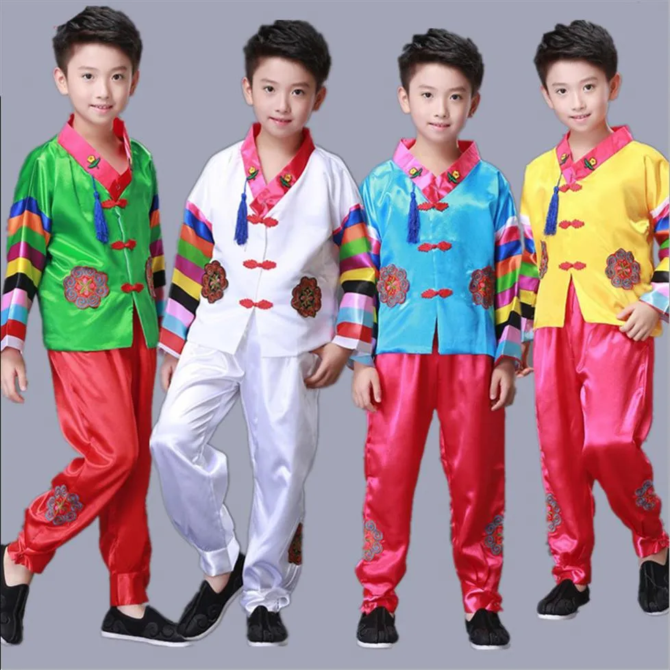 Kid boy Traditional Korean clothing Male Hanbok hanfu Clothes Hanfu holiday party Performance dance costume for children287r