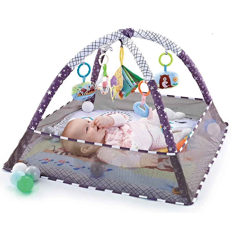 Rattles Mobiles Baby Fitness Frame Crawling Game Blanket Multifunctional Mat Fence Infant Rug Kids Activity Gym Educational Toy 230705