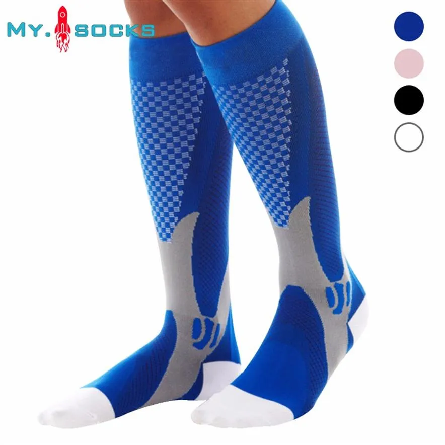 Whole Men Women Leg Support Compression Socks Unisex Stretch Breathable Ball Games Socks 309s