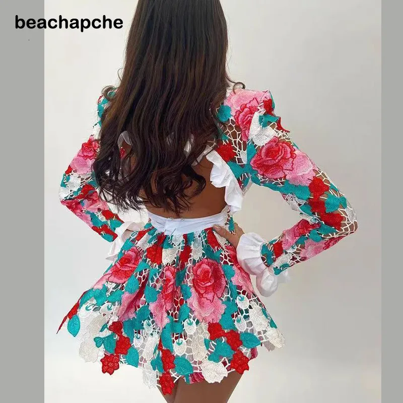 Femmes deux pièces pantalons Beachapche Sexy col en V costume mode dos nu évider costume élégant imprimé ample Shorts femmes dames 230705