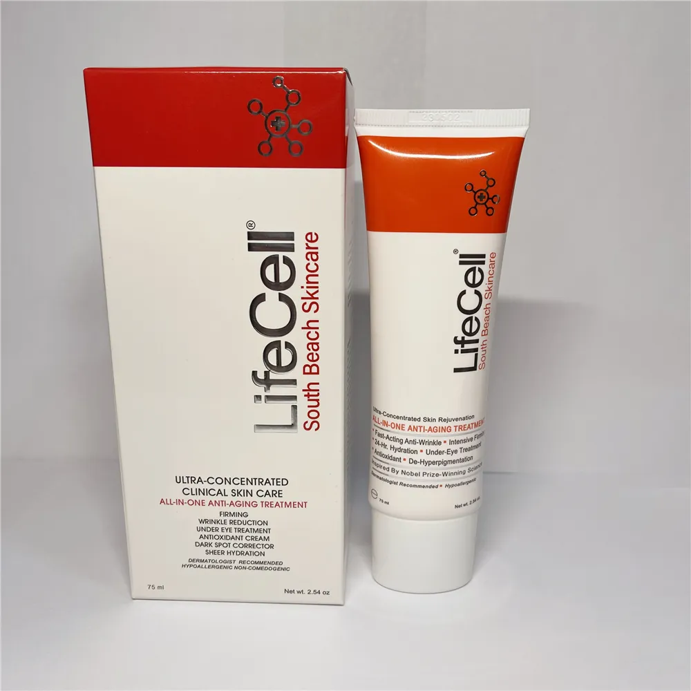 Life Cell All In One Skin Tightening Treatment 75ml Hidratante Face Cream LifeCell Cooling Under Eye Treatment 20ml Eye Creams High Quality Fast Ship Cuidados com a Pele