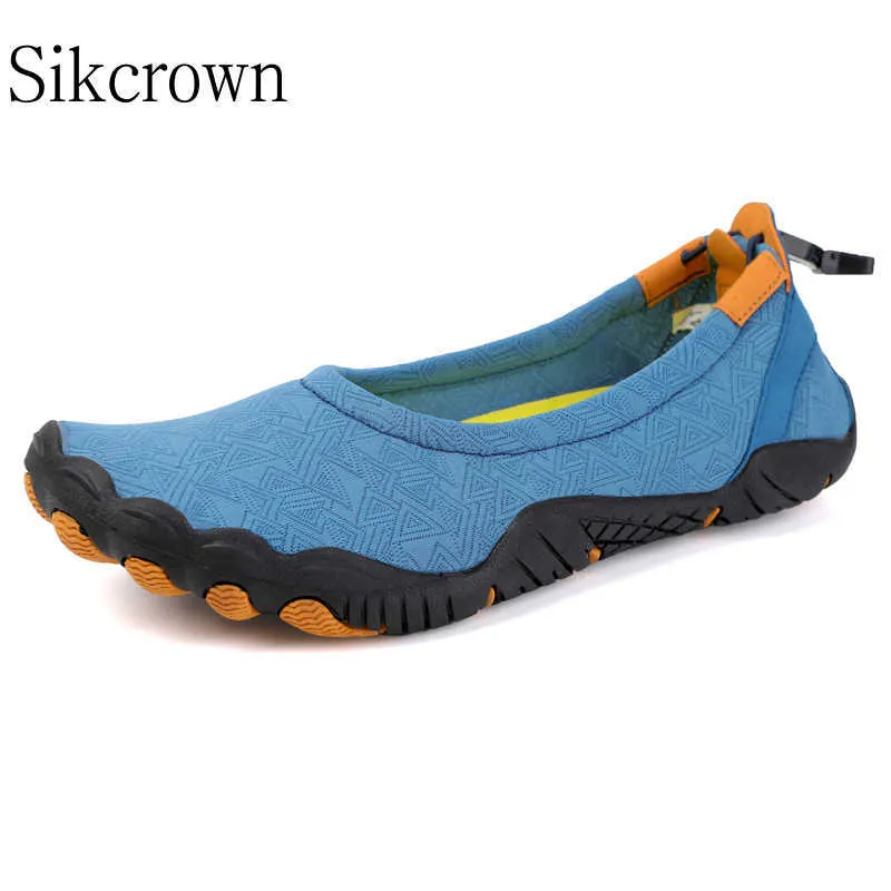 Hiking Footwear Minimalist Barefoot Blue Five Fingers Yoga Gym Shoes Beach Aqua Men Women Anti-Slip Diving Adjustable Footwear Multifunctional HKD230706