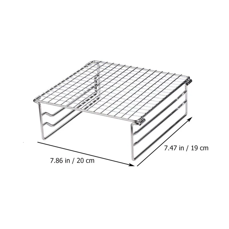 Stainless Steel Portable BBQ Grill Rack: Folding Barbecue Grilling ...