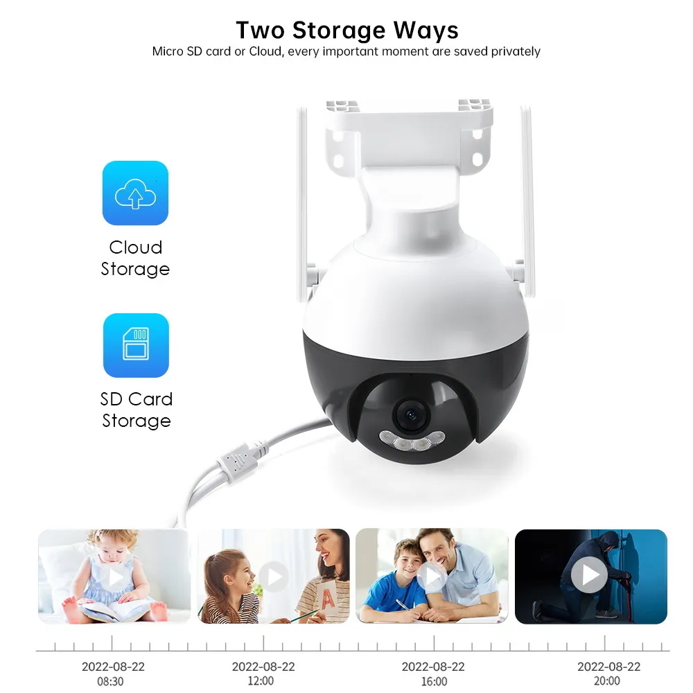 IP Камеры 4K 8MP Wi Fi PTZ CAMARN 4MP AI DETACTION DETACTION Video  Surveillance Outdoor Color Ir Night Vision Cloud CCTV CCTV Камера  Безопасности 230706 От 3 083 руб. | DHgate