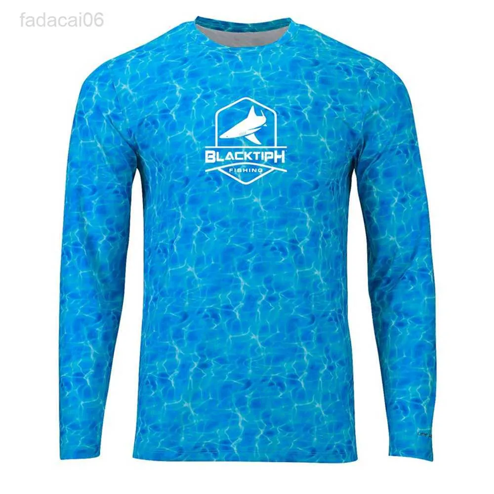 Fishing Accessories BlacktipH Fishing Performance Shirt Shoreline Blue Water Men's Long Sleeve Fishing Shirts Sun Protection Breathable Fishing Tops HKD230706