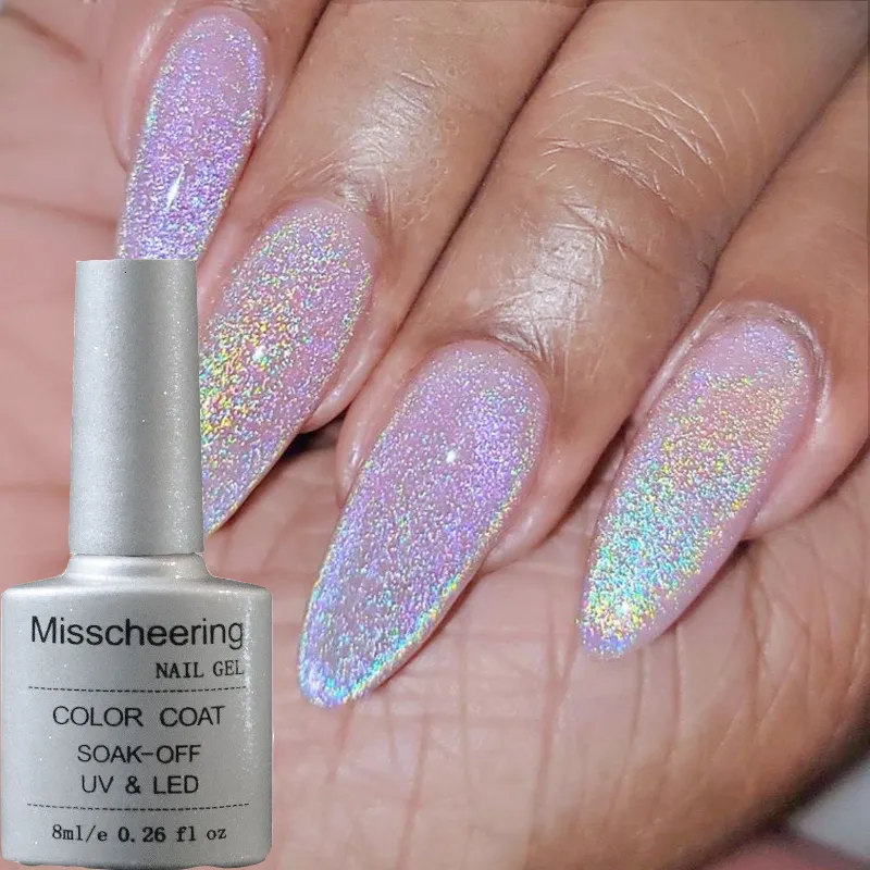 Rainbow Holographic Laser Sparkling Cat Eye Magnetic gel