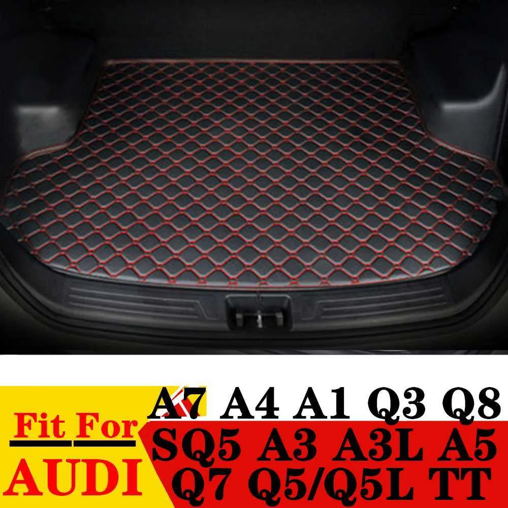 Huisdier Seat Kofferbak Mat Voor AUDI A1 A5 Q8 Q3 Q7 A3 Q5 A7 A4 SQ5 TT Waterdichte Achter Cargo cover Tapijt Pad AUTO Staart Accessoires Boot Liner HKD230706