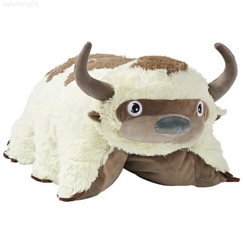 Pluszowe zwierzęta 45cm Anime Avatar the Last Airbender pluszowe zabawki Avatar Appa pluszowe wypchane zabawki duże miękkie wypchane lalki prezenty urodzinowe zabawka dla dzieci L230707