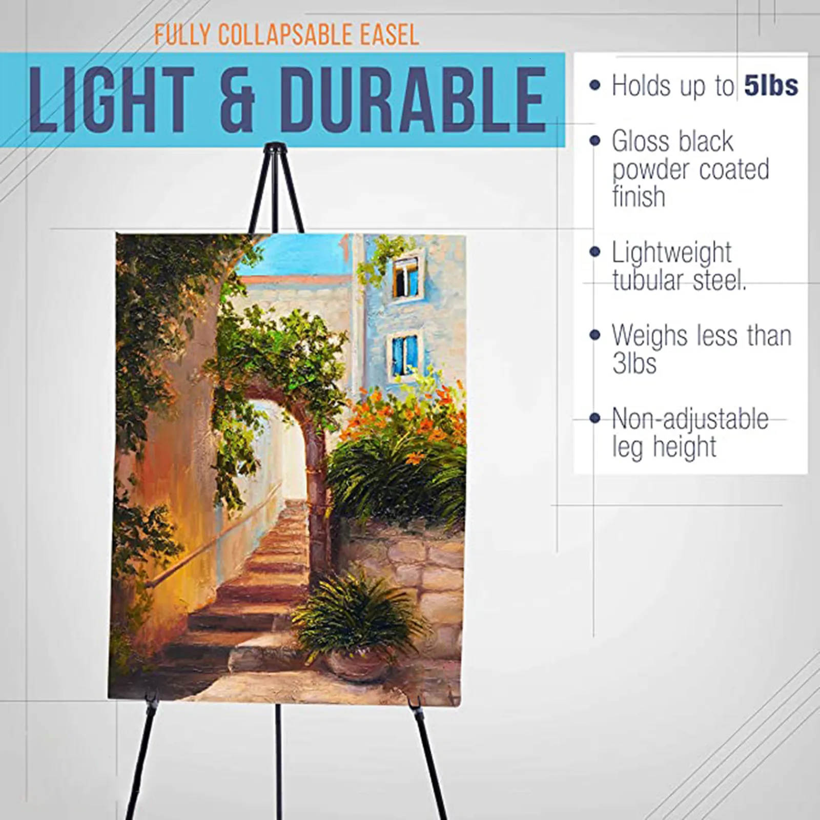 14" High Tabletop Instant Display Easel, Small Desktop Steel Easel