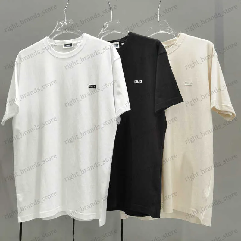 Men's T-Shirts Vintage KITH Tshirts Box Small Round Neck Short Sleeve Cotton Simple Letter Print Loose T-shirt for Men Women T230707