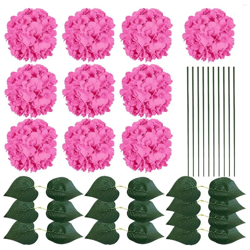 Decorative Flowers 10pcs El Decoration DIY Gift Leaves Wedding Bouquet Silk Hydrangea Artificial Hand Made Plastic Festive Headwear Home