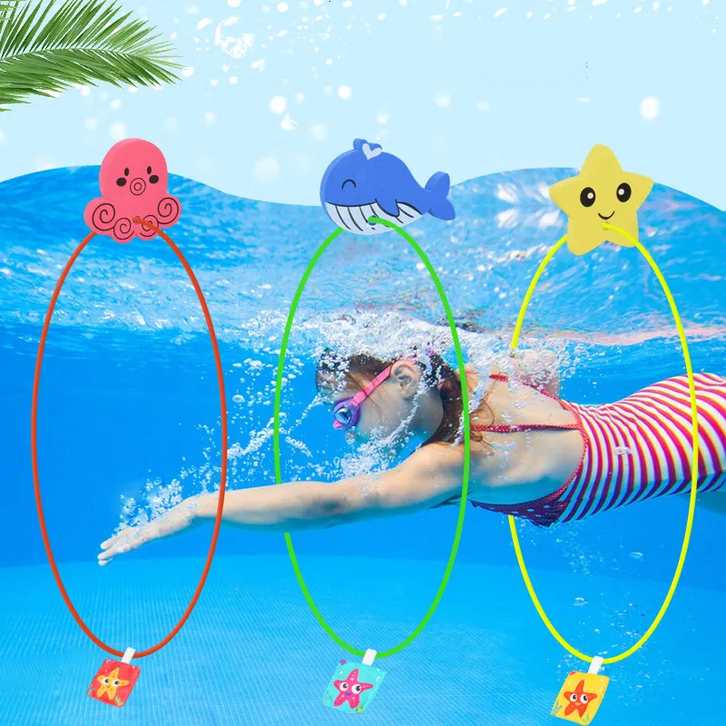 Giochi con la sabbia Divertimento con l'acqua Big Size 80CM Diving Circle Estate Piscina Giocattoli Outdoor Beach Giochi d'acqua Giocattoli Underwater Grabbing Toys Regalo per bambini 230707