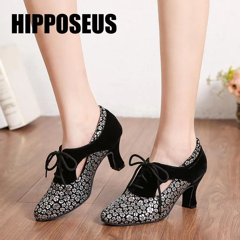 Boots Hipposeus Danceshoes Women Girls Latin Ladies Modern Ballroom Dance Shoes Tango High Quality Suede Dancing Shoes Professional