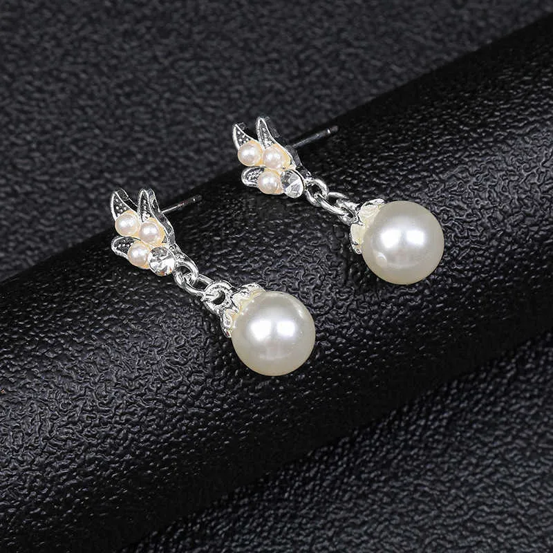 Mayfaith Elegant Pearl Jewelry Set For Women - Waterdrop Necklace & Earrings, Alloy With Zircon, For Weddings & Events - View #10
