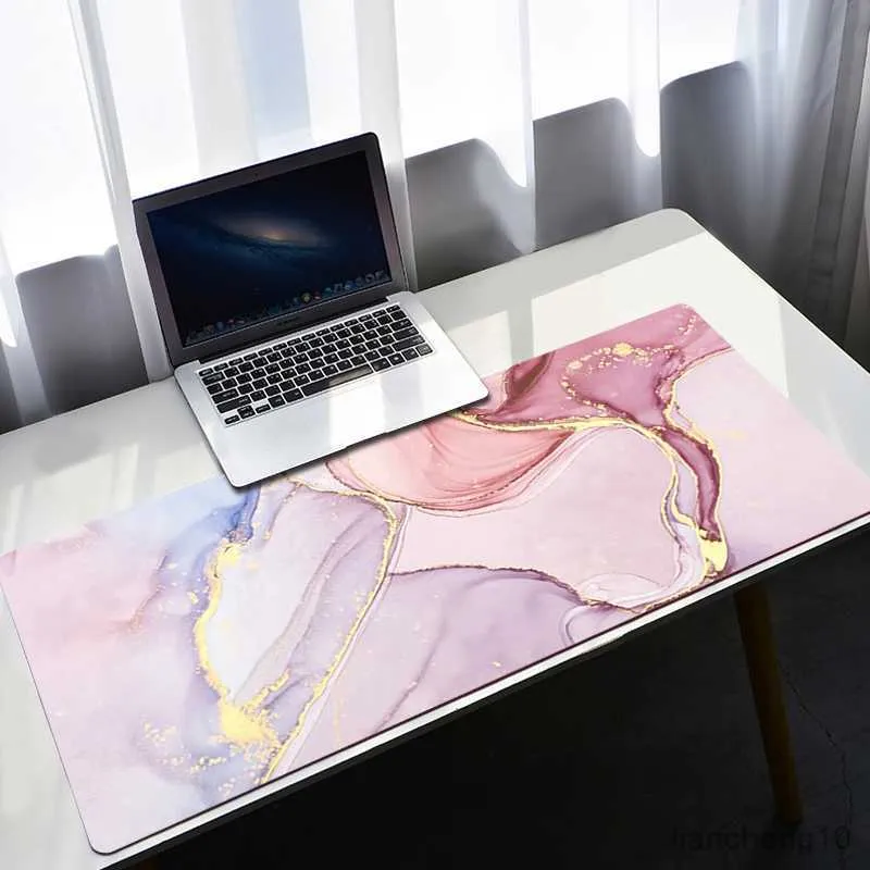 Mouse Pads Wrist Large Marble Mouse Pad Rug Computer Mat Full Table Xxl Mousepad Cute Desk Mats 800x300/900x400mm Accessories R230819