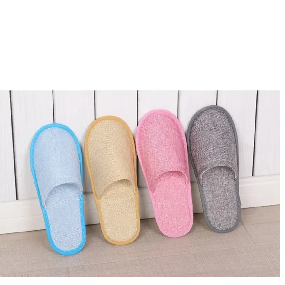 8 Arten Einweg-Hausschuhe Hotel SPA Home Guest Schuhe Anti-Rutsch-Baumwoll-Leinen-Hausschuhe Bequeme, atmungsaktive, weiche, einmalige Hausschuhe C211