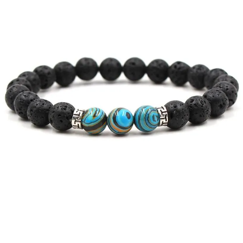 Beaded 8Mm Black Lava Stone Beads Bracelet Diy Essential Oil Diffuser For Women Men Jewelry Drop Delivery Bracelets Dhqof