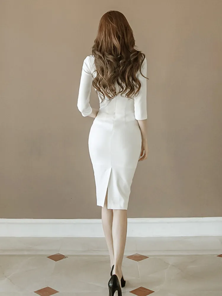 White Bodycon Party Dress with Empire Waistline and Turn-Down Collar,  Ankle-Length Chiffon Dress for Women Ages 18-35 from Dhgate Urban Sexy  Dresses - price 64.03