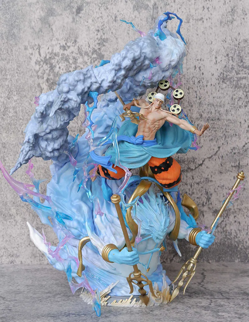 Anime Manga 35cm Anime ONE PIECE NEO-DX God Enel Battle Ver. GK PVC Action Figure Statue Collection Modello di gioco Giocattoli bambini Regali bambole L230706 L230706