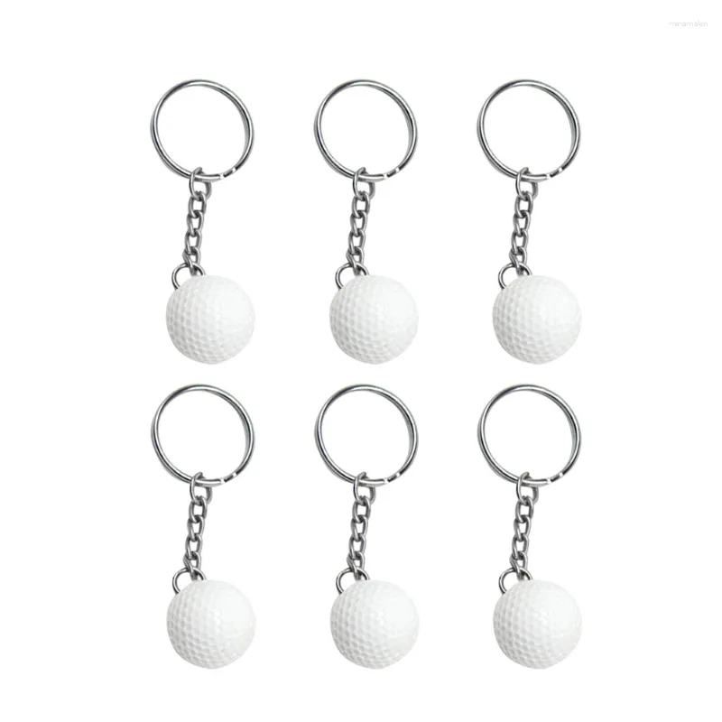 Anahtarlık 24 adet top şekilli yaratıcı anahtar tutucu benzersiz halka dekorasyonu erkekler için küçük hediye (beyaz)