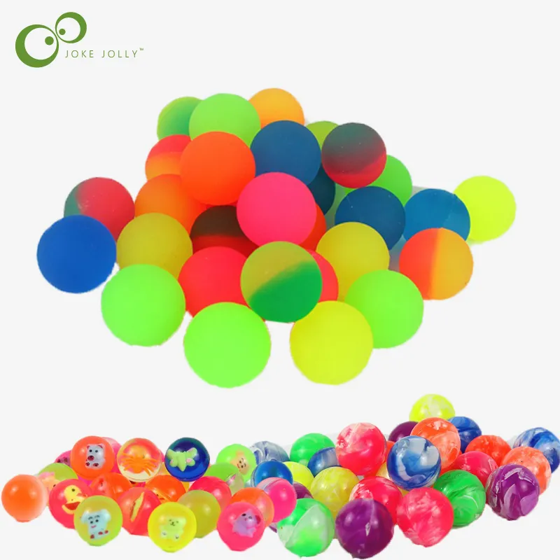 Ballong 100 st/lot Gummi 25 mm Mini studsande bollar Roliga leksaker High Bounce Leksaksbollar Barn Present Party Favorit Dekoration Sportspel DDJ 230706
