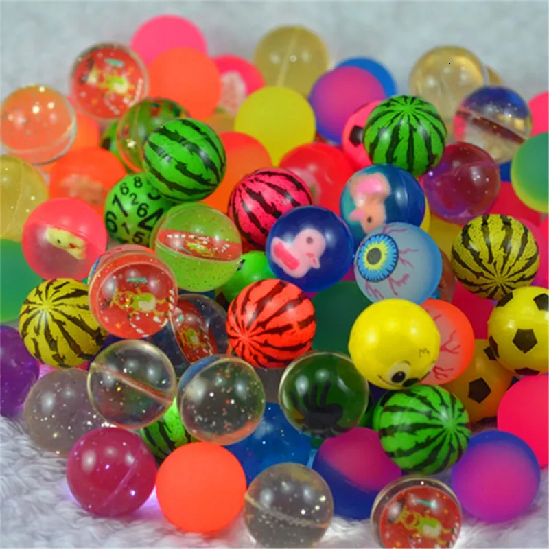 Balloon 20pcs/30pcs/50pcs/80pcs/100pcs Funny toy 32MM bouncing Mixed colors Bouncy Ball child elastic rubber ball of bouncy toy 230706