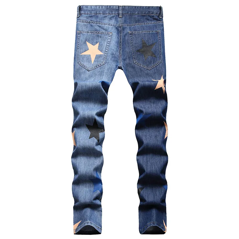 DHgate.com:Mens Autumn Star Printed Skinny Jeans, Slim Fit