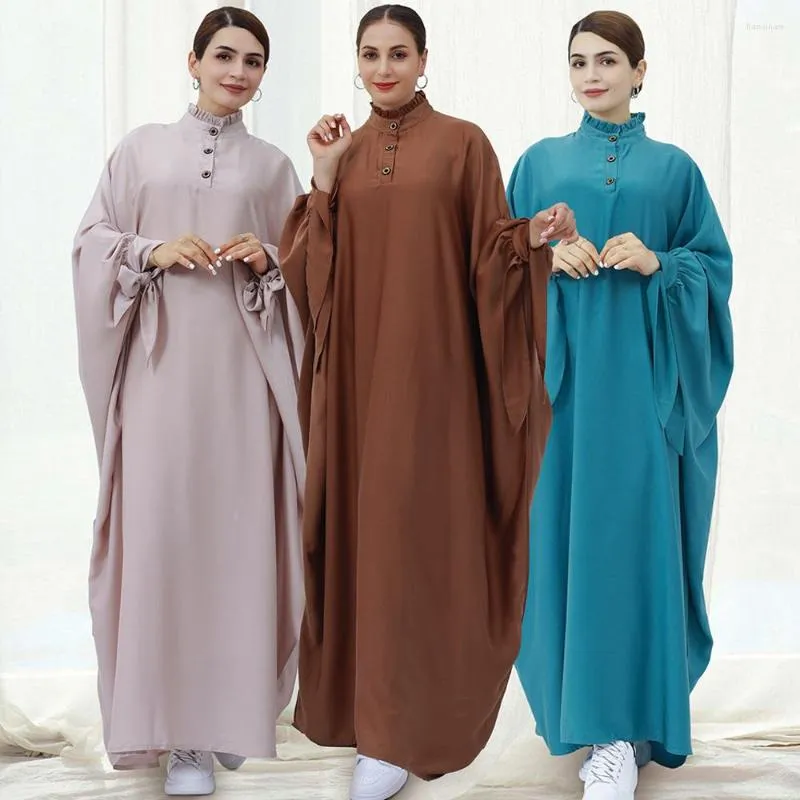 Odzież etniczna MD bez hidżabu moda muzułmańska Abayas dla kobiet z długim rękawem Maxi szata islamski kaftan Marocain suknia wieczorowa Djellaba Femme