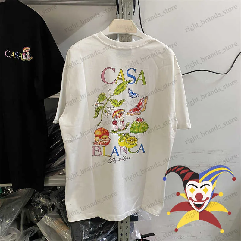 Men's T-Shirts Casablanca Fruit Mushroom Butterfly T-Shirts For Men Women Best Quality T Shirt Tee Inside Tags T230707