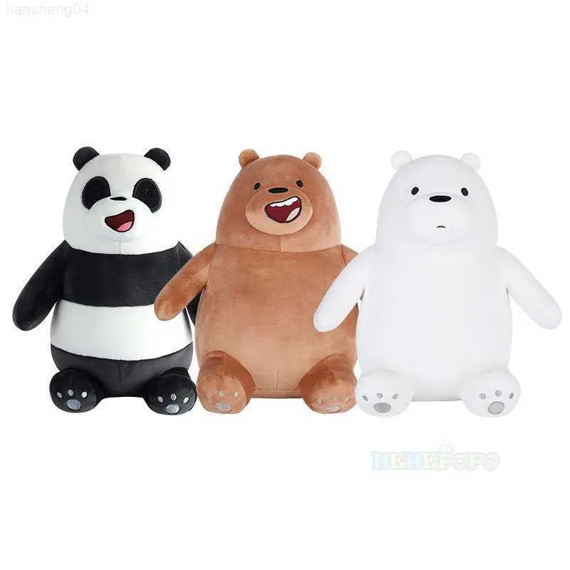 Stuffed Plush Animals 3 Colors Bear Plush Toys Stuffed Cute Animals Brown White Bear Baby Dolls Soft Pillow for Kids Birthday Gifts L230707