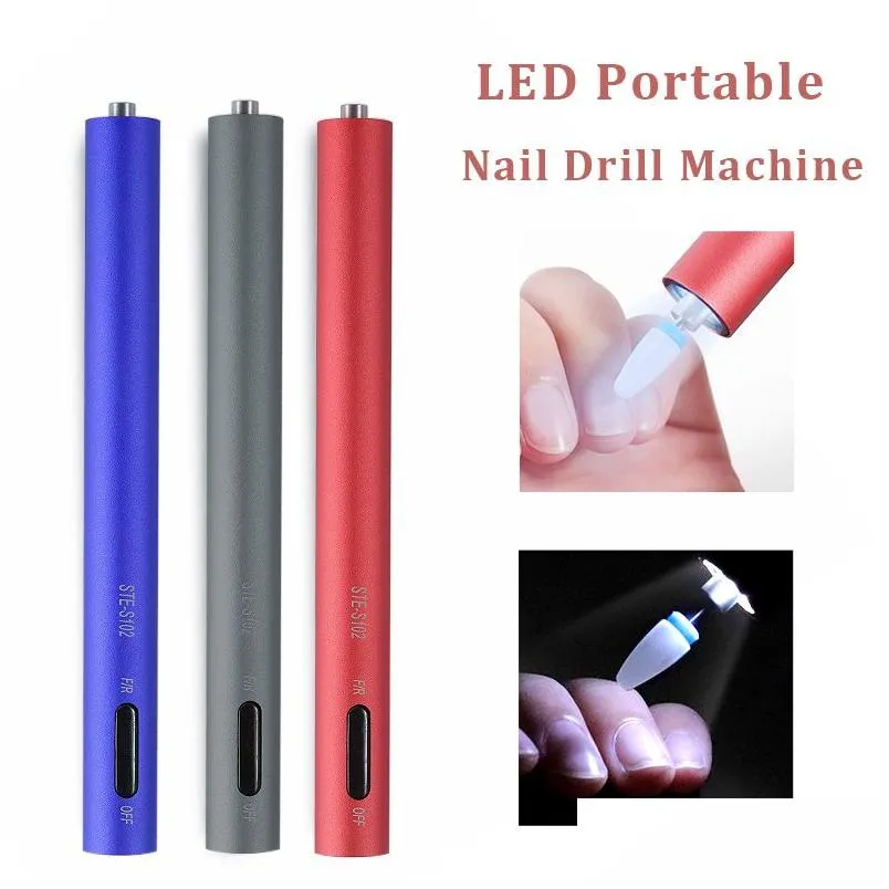 Accessori per trapano per unghie Set per manicure Hine elettrico portatile per gel UV Art Pen Lucidatura File Fresa Utensili Drop Delivery He Dhadt