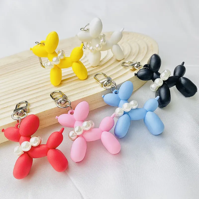 Creatieve Parel Ballon Hond Cartoon Sleutelhanger Hanger Leuke Bubble Hond Dier PVC Sleutelhanger Sieraden Accessoires Gift