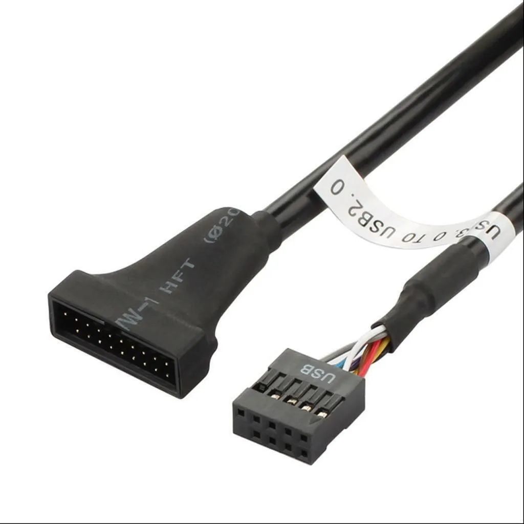 Epacket USB-kabelstiftshus hane till moderkort 20pin header hona kabel303q308a