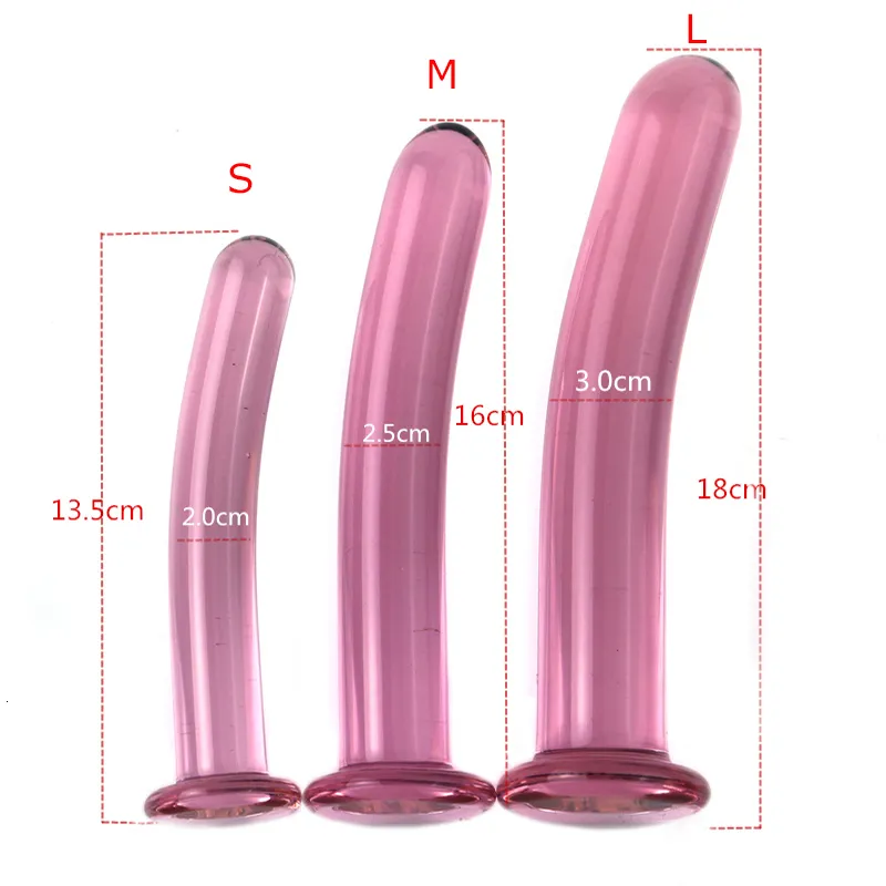 DildosDongs Rose Cristal Verre Anal Plug Gode Lisse Pour Les Femmes Gros Cul Prostata Massage Vagin Dilatateur Produits de Sexe Couple 230706