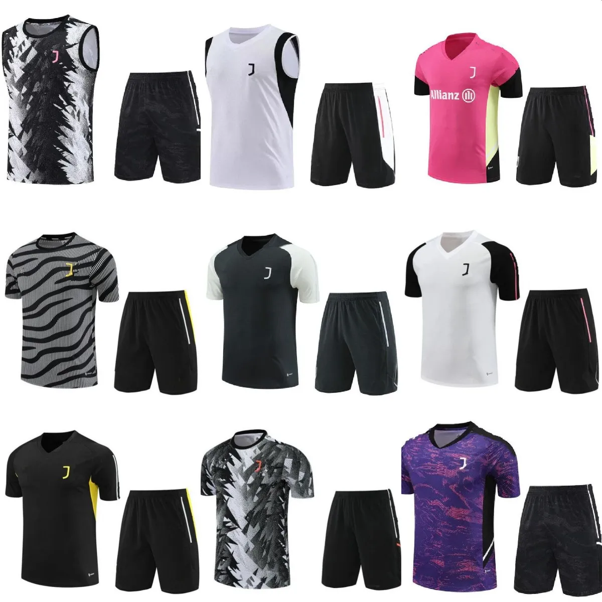 2023 NOUVEAU JUVE Survêtements costume d'entraînement de football 22/23/24 kit de maillots de football juve kit de jogging chandal futbol survetement pied Manches courtes Sportswear S-2XL