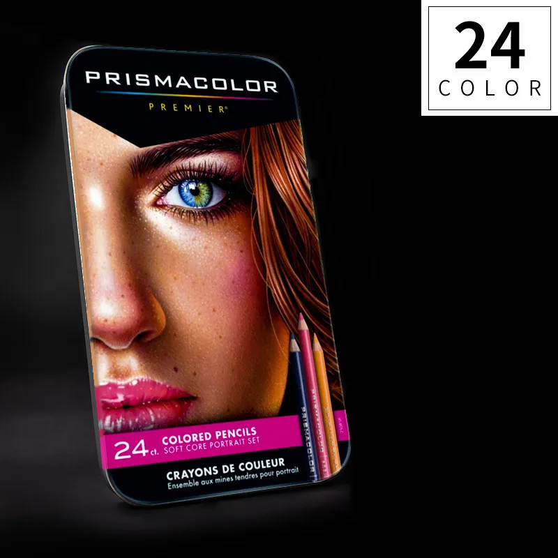 Sacos de Lápis PRISMACOLOR 24 Cores Pele Oleosa Retrato Núcleo Macio Lápis Coloridos De Madeira Para Artistas Esboço Materiais De Arte Escolar 230706