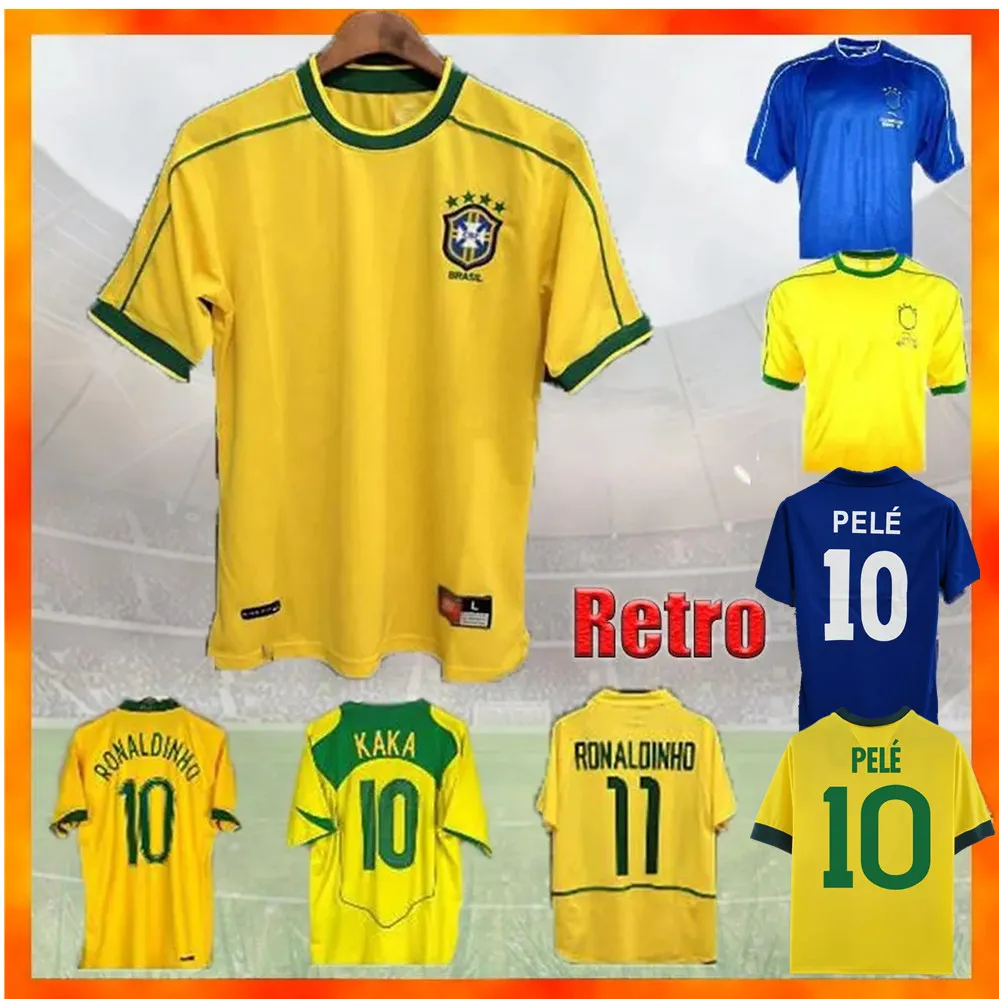 1988 Retro Brasilien fotbollströjor Sweatshirt 1994 1998 2000 2002 2004 2006 ROMARIO RONALDINHO RIVALDO KAKA fotbollströja chandal futbol Sportkläder Toppkvalitet