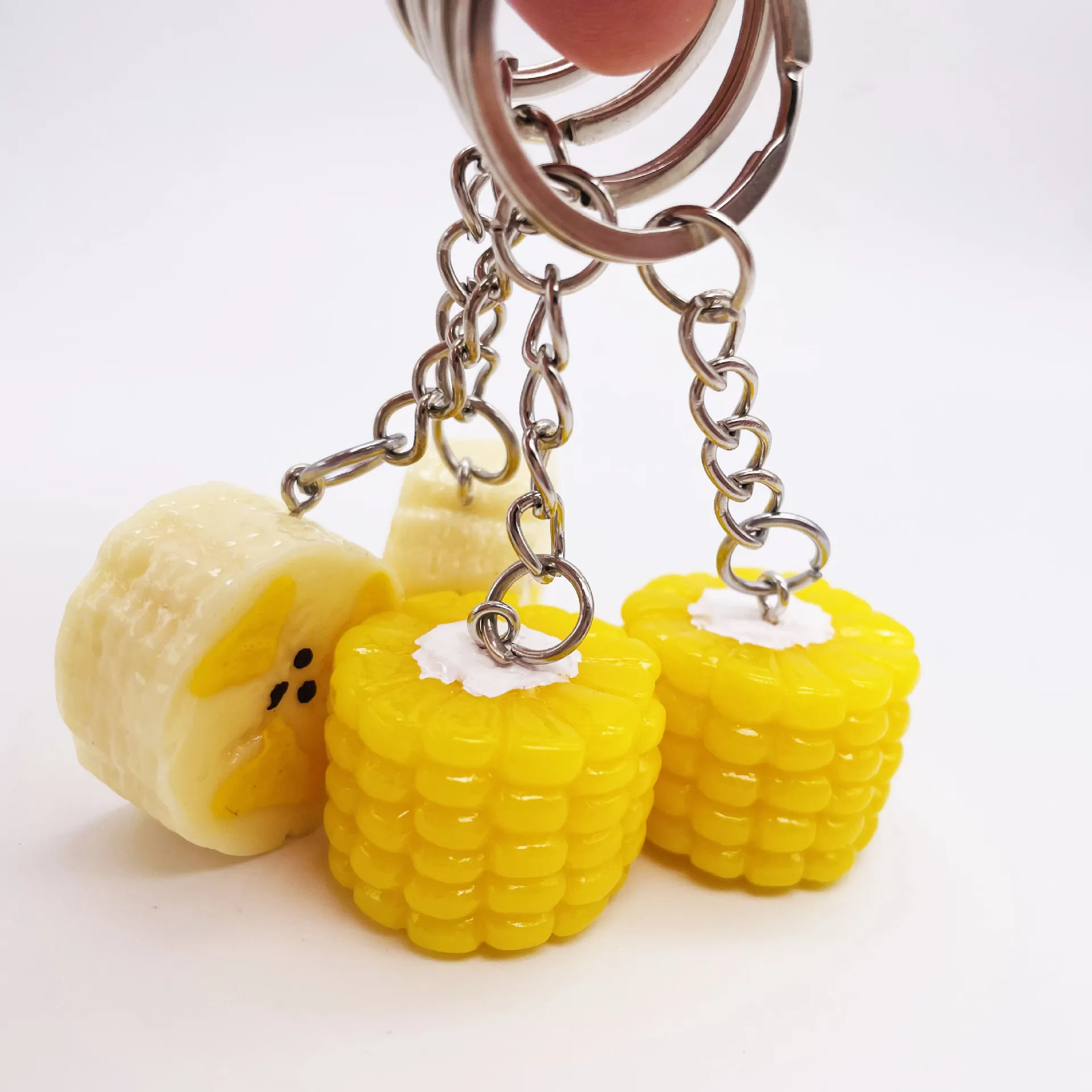 Creative Simulation Food Keychain Pendant Cartoon Corn Banana Resin Car Bag Keychains Jewelry Gift Accessories In Bulk