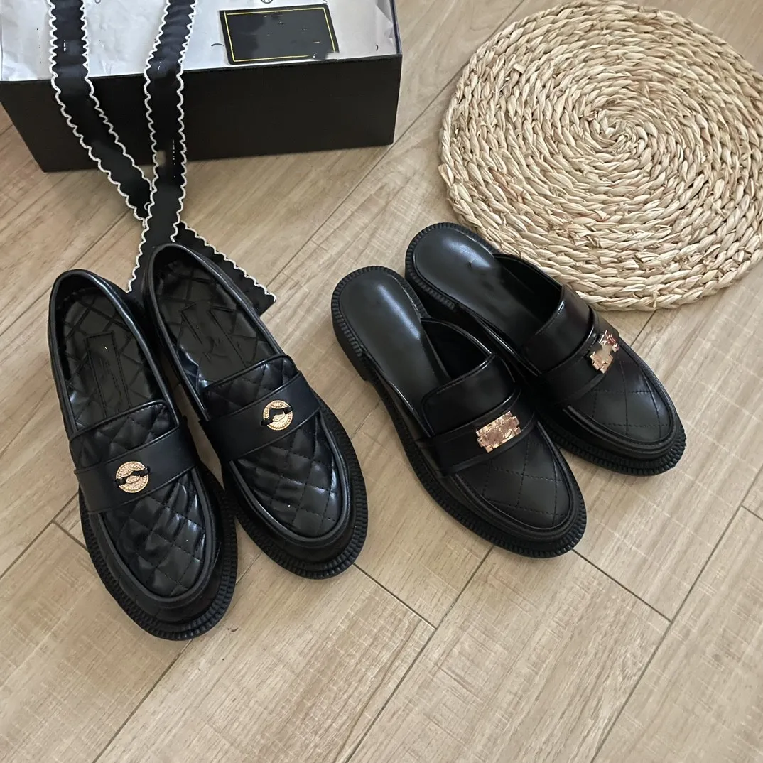 CHANEL Black Quilted Slip-On Loafers with Gold Accents Women main image 2
