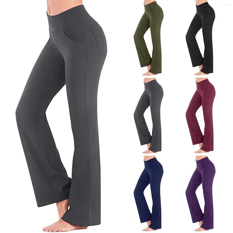 Pantaloncini attivi Tinta unita da donna Micro Lah Pantaloni a gamba larga Vita alta Casual Ragazze Yoga Lungo alto Sexy per le donne