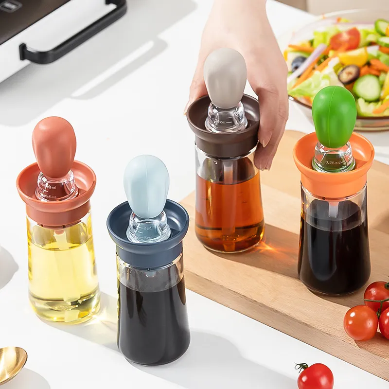 BBQ Grills 2023 Distributeur de bouteilles d'épices pour sauce à l'huile avec brosse en silicone pour la cuisson de la dinde Cuisson Assaisonnement Cuisine de qualité alimentaire Can 230706