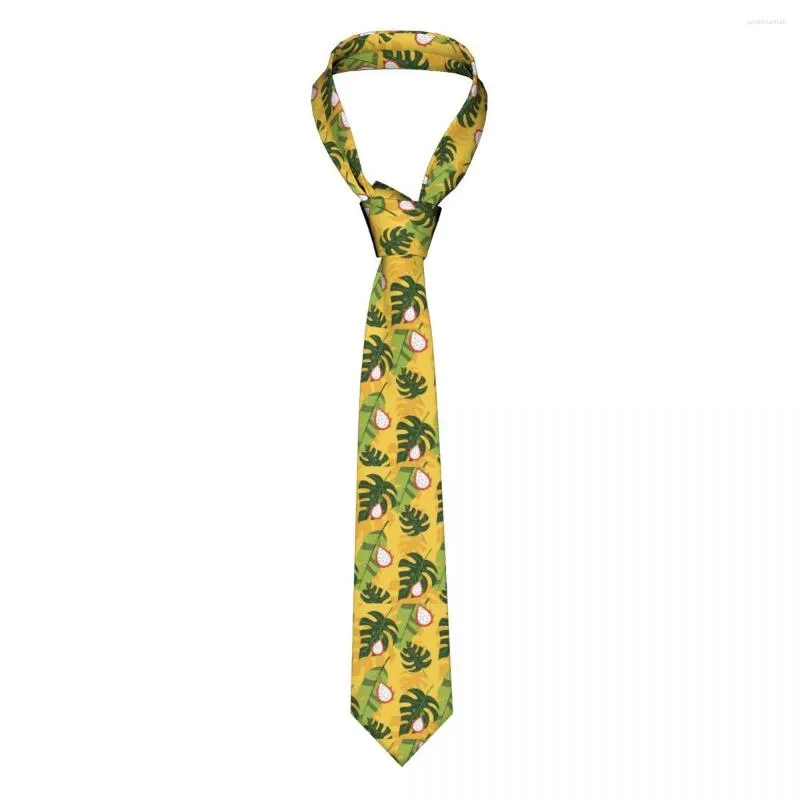 Papillon Cravatta per uomo Cravatte magre formali Classico da uomo Tropicale Vintage Foglie di palma Frutta Matrimonio Gentiluomo Stretto
