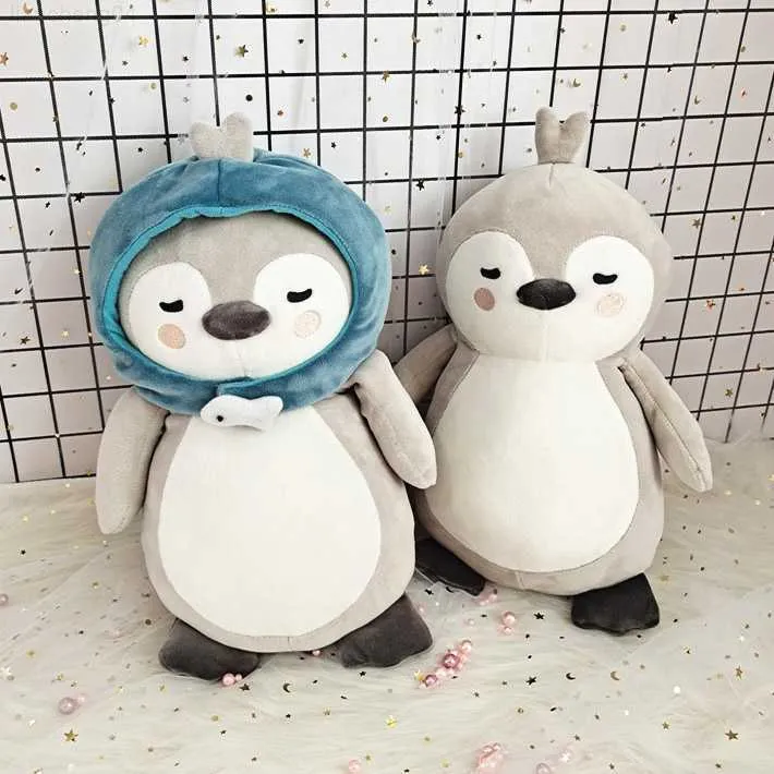 박제 봉제 동물 35cm 충돌 착륙 당신에게 펭귄 봉제 인형 인형 한국 TV 샤워 귀여운 kawaii penguin 박제 장난감 플러시 베개 어린이 장난감 L230707