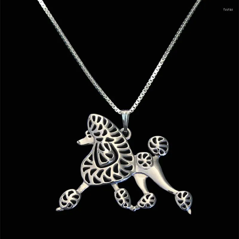 Pendentif Colliers Unique Romantique Or Argent Couleur Caniche Mouvement Collier Femmes Ami Tour De Cou