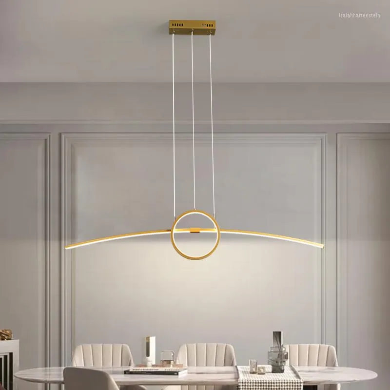 Pendellampor Minimalistisk Kreativ Modern Guld Svart LED-lampor Hängande för matsal Vardagsrum Kök Island Hem Ljuskrona Lampa