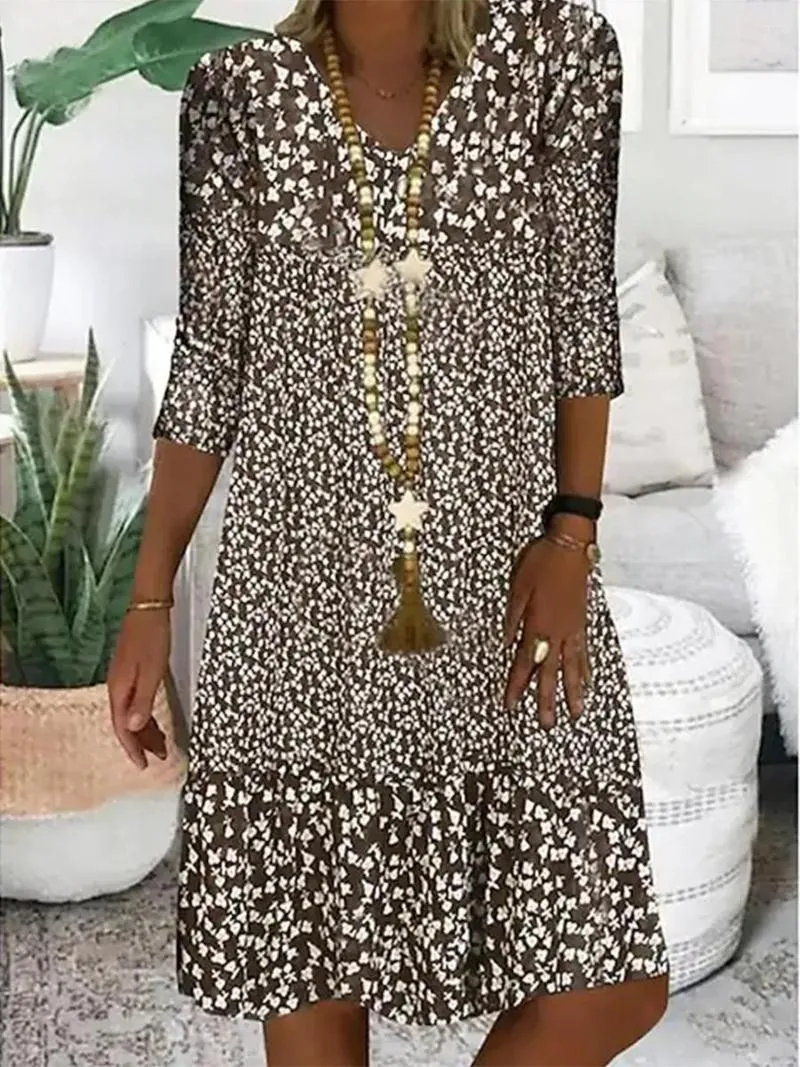 Lässige Kleider 2023 Trendy großer Damenkleid Kleider Kurzarm Kurzarm Lose weibliche elegante Mode Beach Damen Kleidung